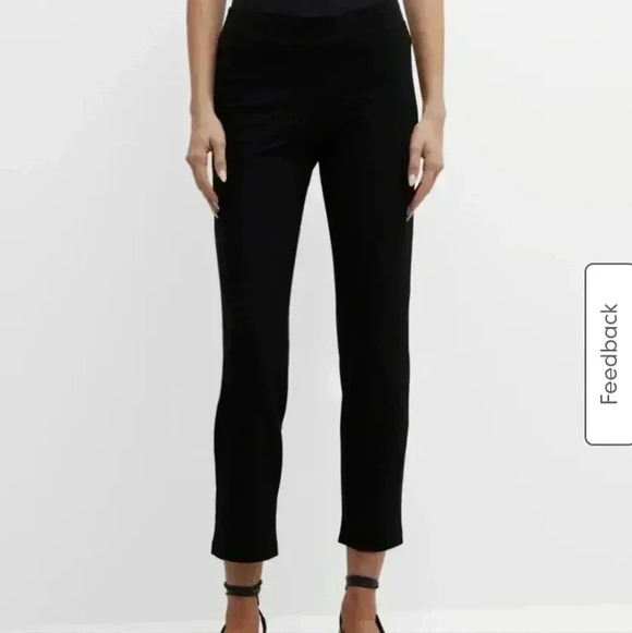 Eileen Fisher Washable Stretch Crepe Slim Ankle Pants Black Size S Rayon Nylon - Picture 2 of 8
